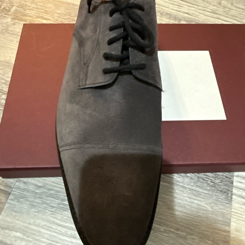 NWT JOHN LOBB Loe Suede Derby Loafers in Charcoal Sz 11.5 - Picture 5 of 10